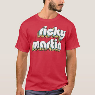RickyRetro Rainbow-Typografie verblichener Stil T-Shirt