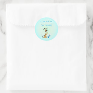 Rico der Hund Baby Jungen Dusche Runder Aufkleber