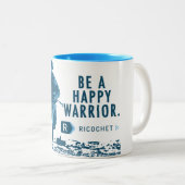 Ricochet-glückliche Krieger-Tasse Zweifarbige Tasse (VorderseiteRechts)