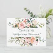 Ricosa Roses Bridesmaid für Wasserfarben Einladung (Stehend Vorderseite)