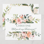 Ricosa Roses Bridesmaid für Wasserfarben Einladung (Vorne/Hinten)