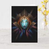 Riddian Queen Fraktal Art Grußkarte Karte (Gelbe Blume)