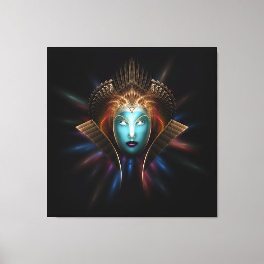 Riddian Queen Fraktal Art Wrapped Canvas Print Leinwanddruck (Vorderseite)