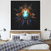 Riddian Queen Fraktal Art Wrapped Canvas Print Leinwanddruck (Insitu (Schlafzimmer))