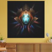Riddian Queen Fraktal Art Wrapped Canvas Print Leinwanddruck (Insitu (Wohnzimmer))