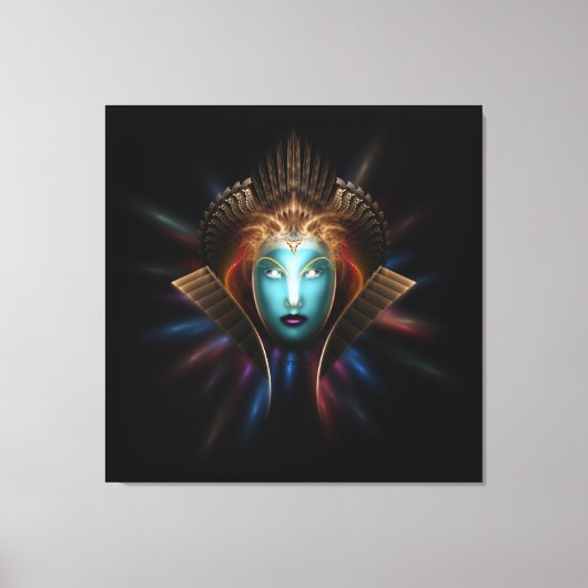 Riddian Queen Fraktal Art Wrapped Canvas Print Leinwanddruck (Vorderseite)