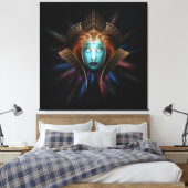 Riddian Queen Fraktal Art Wrapped Canvas Print Leinwanddruck (Insitu (Schlafzimmer))