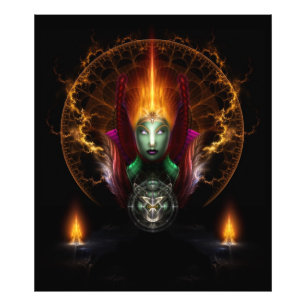Riddian Queen of Fire Fraktal Art Fotodruck