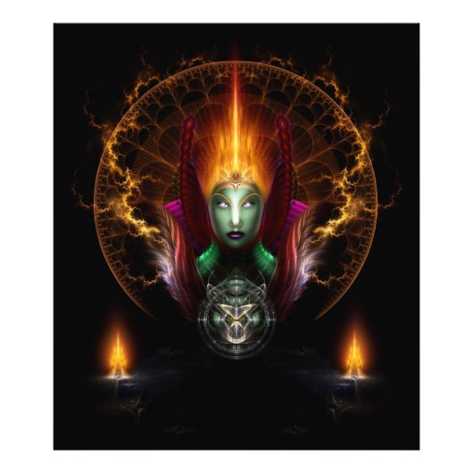 Riddian Queen of Fire Fraktal Art Fotodruck (Vorne)