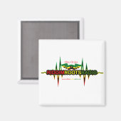 Riddim Roots Radio Square Kühlschrankmagnet (Vorderseite/Rückseite)