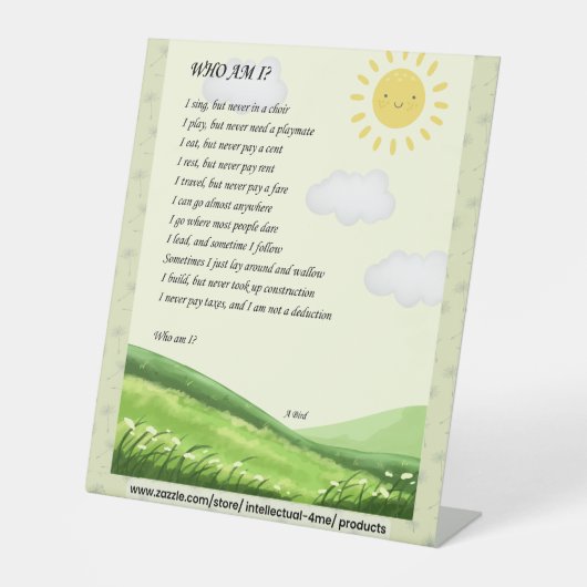 Riddle Art Sockelschild (Vorderseite)