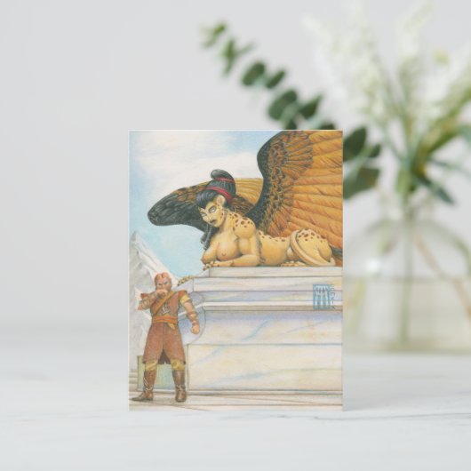 Riddle Sphinx Postkarte (Stehend Vorderseite)
