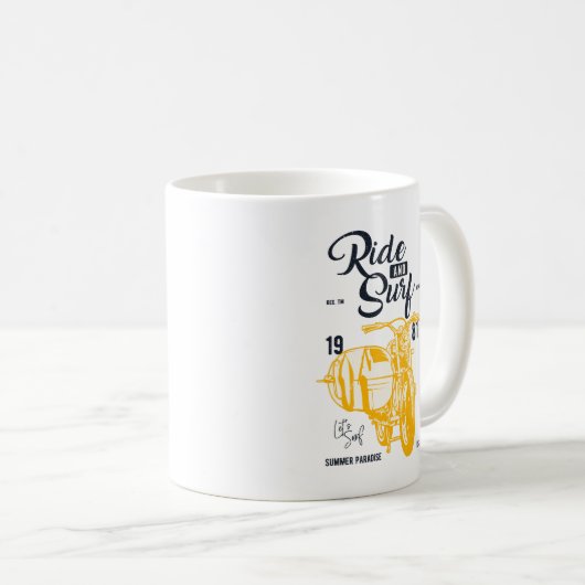 Ride and Surf Kaffeetasse (VorderseiteRechts)