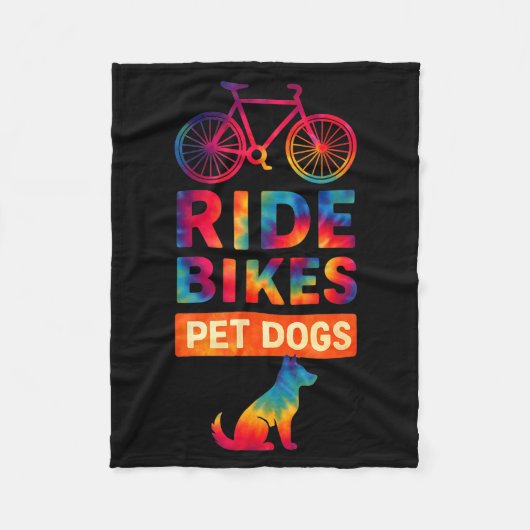 Ride Bikes Pet Dogs Bicycle Cycling Biking Dog Lov Fleecedecke (Vorderseite)