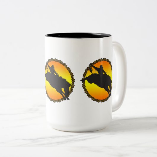 Ride Bronc Zweifarbige Tasse (VorderseiteRechts)