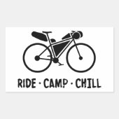 Ride Camp Chill Bikepacking Rechteckiger Aufkleber (Vorderseite)