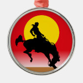Ride 'em Cowboy Silbernes Ornament (Vorne)