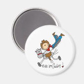 Ride 'Em Cowboy Strichmännchen Magnet (Vorderseite/Rückseite)