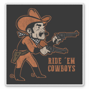 Ride 'Em Cowboys Vintag gekränkter Sticker