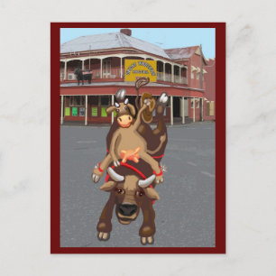 Ride em cowgirl postkarte