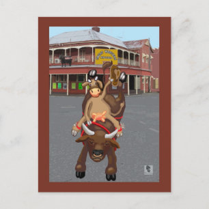 Ride em cowgirl postkarte