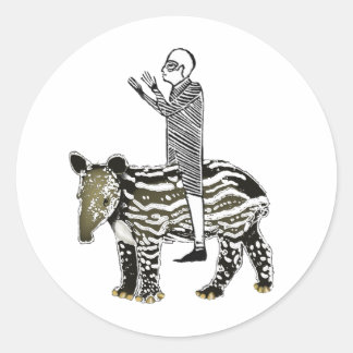 Ride em' tapir runder aufkleber