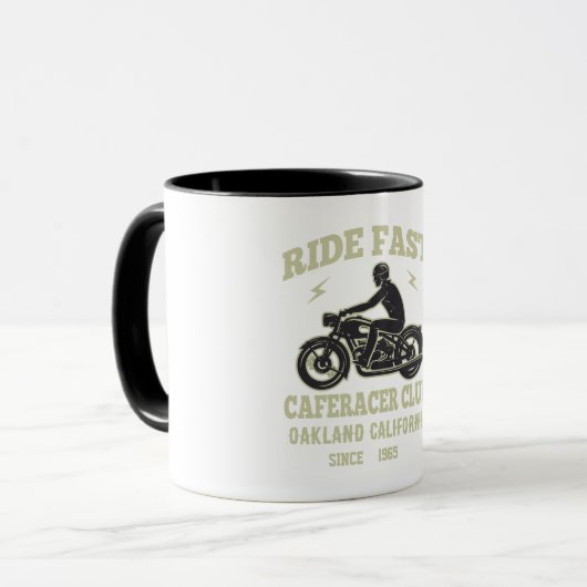 Ride Fast Cafe Racer Club Custom Tasse (Vorderseite Links)