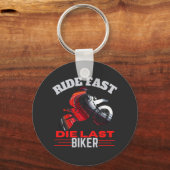 Ride Fast Die Last Biker T-Shirt Schlüsselanhänger (Vorderseite)