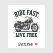Ride Fast, Live Free Motorcycle Aufkleber (Blatt)
