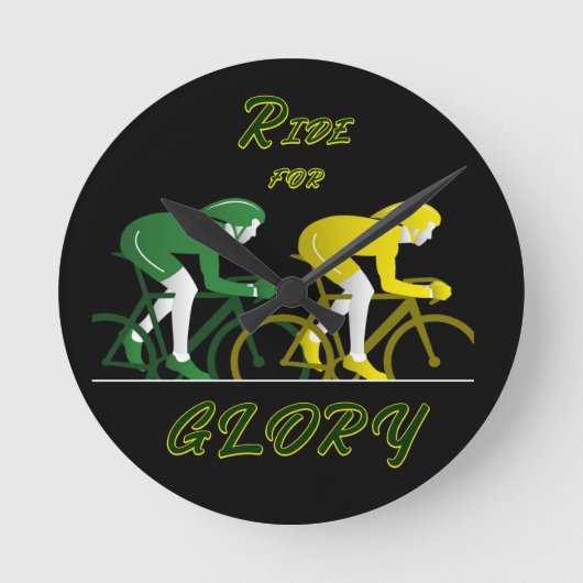 Ride For Glory Runde Wanduhr (Vorderseite)