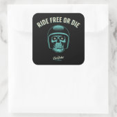 Ride Free or Die Quadratischer Aufkleber (Tasche)