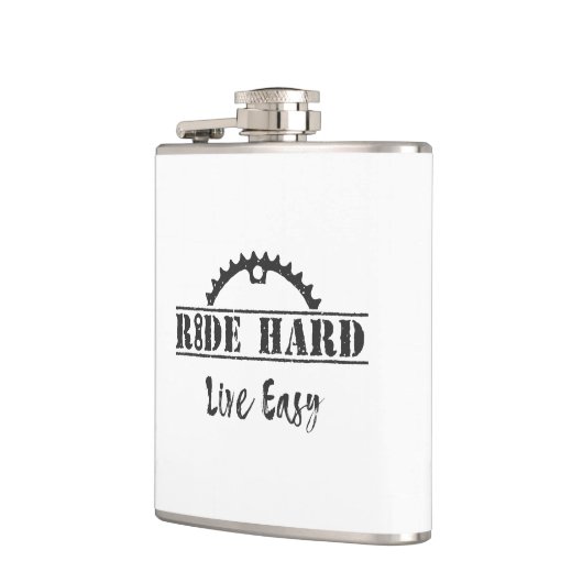 Ride Hard Live Easy Cycling Flachmann (Links)