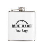 Ride Hard Live Easy Cycling Flachmann (Vorderseite)