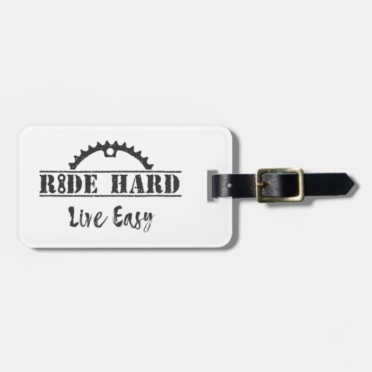 Ride Hard Live Easy Cycling Gepäckanhänger (Vorderseite horizontal)