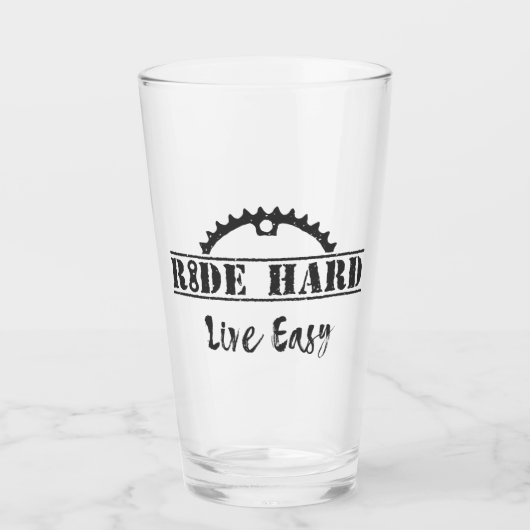 Ride Hard Live Easy Cycling Glas (Vorderseite)