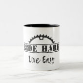 Ride Hard Live Easy Cycling Zweifarbige Tasse (Mittel)