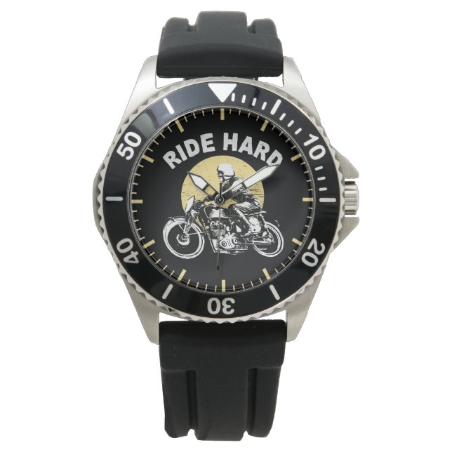 Ride Hard Motorrad Sunset Rider Armbanduhr (Vorderseite)