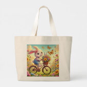 Ride in Joy - Sonniges Fahrrad Jumbo Stoffbeutel (Rückseite)