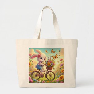 Ride in Joy - Sonniges Fahrrad Jumbo Stoffbeutel