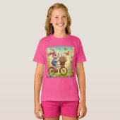 Ride Into Joy - Bunny Bicycle T-Shirt (Vorne ganz)