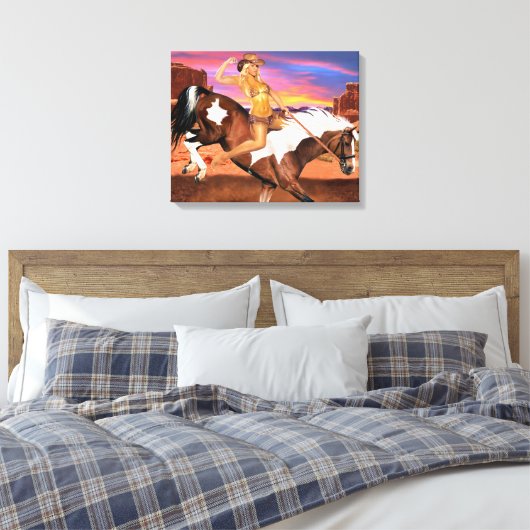RIDE’M BRONCO COWGIRL LEINWANDDRUCK (Insitu (Schlafzimmer))