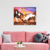 RIDE’M BRONCO COWGIRL LEINWANDDRUCK (Insitu (Wohnzimmer))