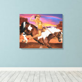 RIDE’M BRONCO COWGIRL LEINWANDDRUCK (Insitu (Holzboden))