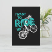 Ride My Bike Biking Cycling Cyclist Bicycle Gift Einladung (Stehend Vorderseite)