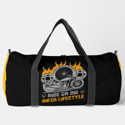 Ride Or Die Biker-Lebensstil Duffle Bag (Vorderseite)