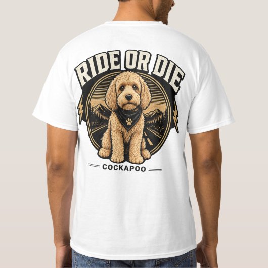 Ride or Die Cockapoo T-Shirt –Geschenk für Hundebe (Rückseite)