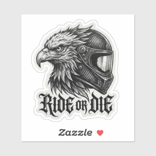 Ride or Die Eagle Biker Helmaufkleber Aufkleber (Blatt)