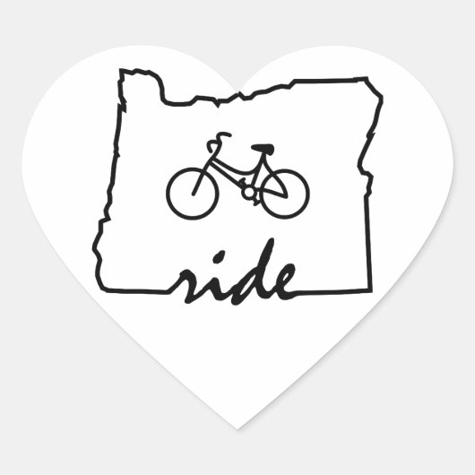 Ride Oregon (Radfahren) Herz-Aufkleber (Vorderseite)