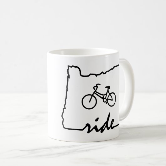 Ride Oregon (Radfahren) Kaffeetasse (VorderseiteRechts)