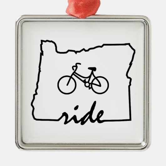 Ride Oregon (Radfahren) Ornament Aus Metall (Vorne)